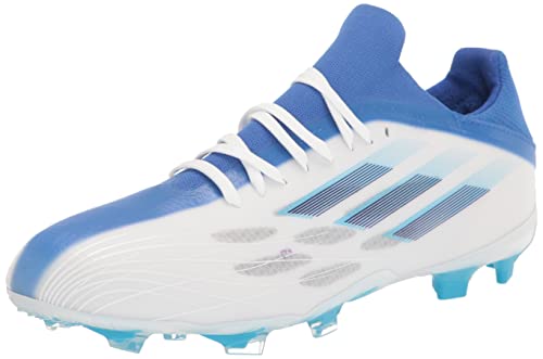 adidas Unisex X Speedflow.2 Firm Ground Soccer Shoe, White/Legacy Indigo/Sky Rush, 4 US Men