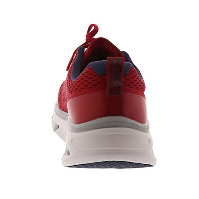 Skechers Men's Walking Sneaker, Red and Navy Textile Synthetic, 10.5