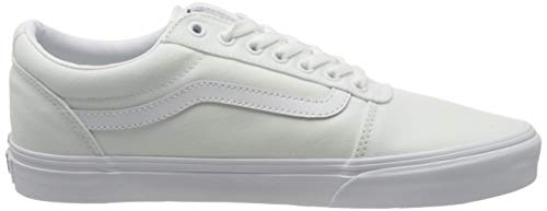 Vans Men's Ward Sneaker, Canvas White White, 14