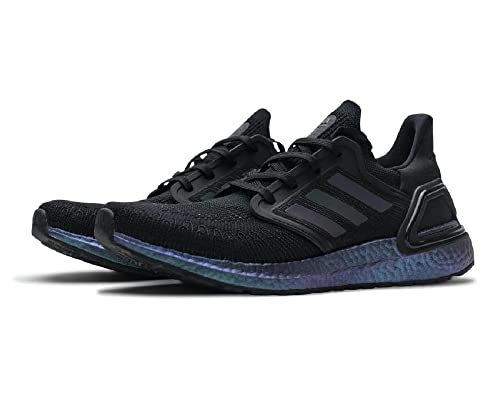 adidas Mens Ultraboost 20 Running Shoe, Core Black/Core Black/Signal Cyan, 10.5 M US