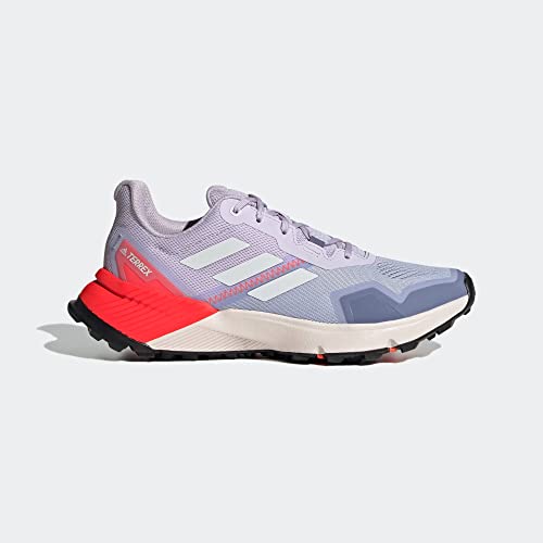 adidas Women's Terrex Soulstride Trail Running Shoes, Violet Tone/Crystal White/Solar Red, 10