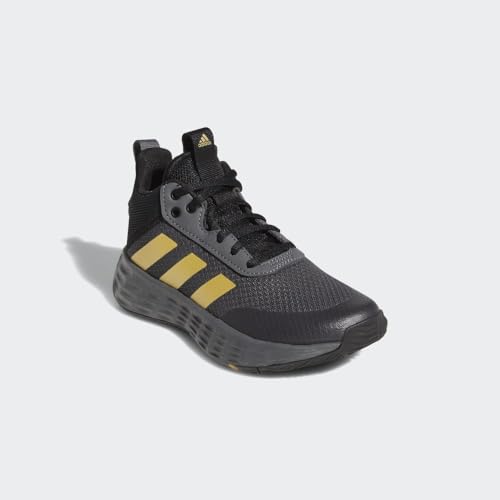 adidas Own The Game 2.0 Basketball Shoe, Grey Five/Matte Gold/Core Black, 7 US Unisex Big Kid