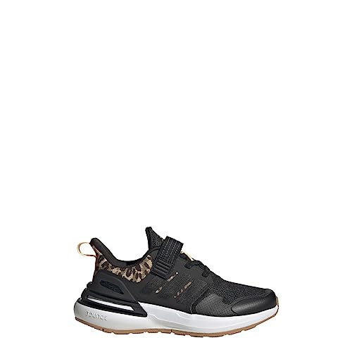 adidas RapidaSport Running Shoe, Black/Black/Gold Metallic (Elastic), 5.5 US Unisex Big Kid