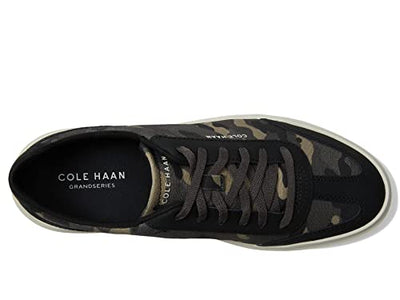 Cole Haan Grandpro Rally Canvas T-Toe Sneakers for Men - Canvas Upper - Textile Lining - T-Toe Design Black/Dark Pavement Camo 7.5 D - Medium