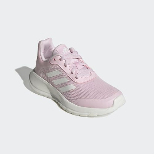 adidas Tensor Run 2.0 Shoe, Clear Pink/Chalk White/Clear Pink (Lace-Up), 6 US Unisex Big Kid