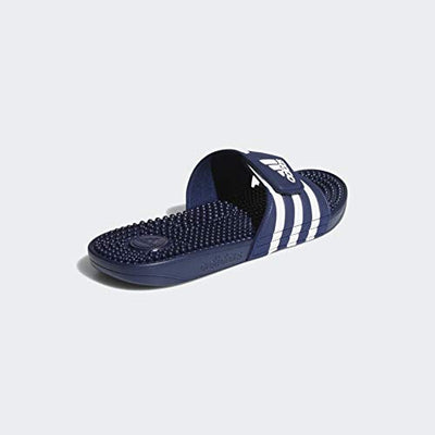 adidas Unisex Adissage Slides Sandal, Dark Blue/White/Dark Blue, 8 US Men