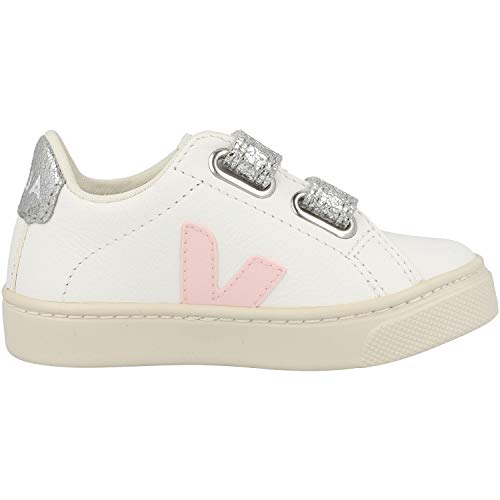 VEJA Kids Small Esplar Velcro (Toddler) Sneaker, Extra White Petale Silver, 10 US Unisex