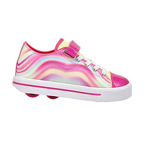 HEELYS Girl's Snazzy (Little Kid/Big Kid/Adult) Hot Pink/Multi Heart Swirl 1 Little Kid M