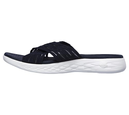 Skechers Women's Go Run 600-Sunrise Slide Sandal, Navy, 9 M US