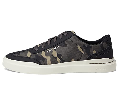 Cole Haan Grandpro Rally Canvas T-Toe Sneakers for Men - Canvas Upper - Textile Lining - T-Toe Design Black/Dark Pavement Camo 7.5 D - Medium