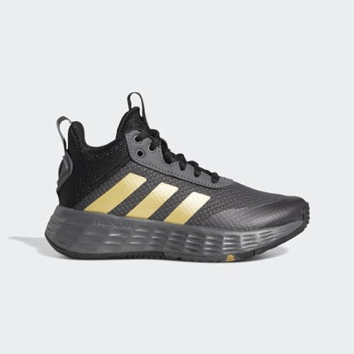 adidas Own The Game 2.0 Basketball Shoe, Grey Five/Matte Gold/Core Black, 7 US Unisex Big Kid