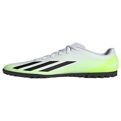 adidas Unisex X Crazyfast.4 Turf Sneaker, White/Core Black/Lucid Lemon, 6.5 US Men