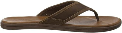 UGG Men's Seaside Flip Leather Sandal, Luggage, 11