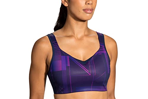 Brooks Women's Convertible Sports Bra for High Impact Running, Workouts & Sports with Maximum Support - Matrix Navy Print - 34 B