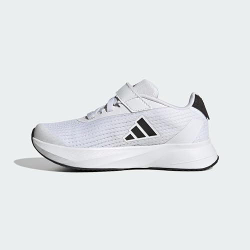 adidas Duramo SL Elastic Lace Sneaker, White/Core Black/Grey, 4.5 US Unisex Big Kid