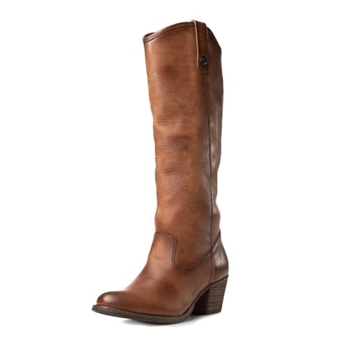 Frye The Company Womens Cognac Jackie Button Tall Size 9 Oiled Leather Boots