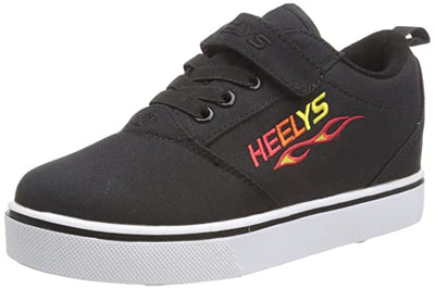 HEELYS Boy's Pro 20 X2 (Little Kid/Big Kid) Black/Red/Yellow Flame 5 Big Kid, Men's 5 M