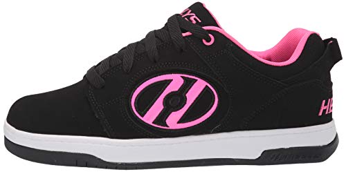 HEELYS Girl's Voyager Tennis Shoe, Black/Pink, 2 M US Big Kid