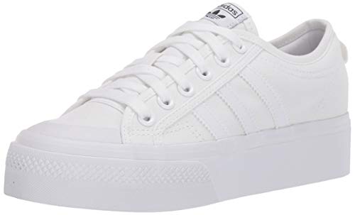 adidas Originals Women's Nizza Platform, White/White/White, 9