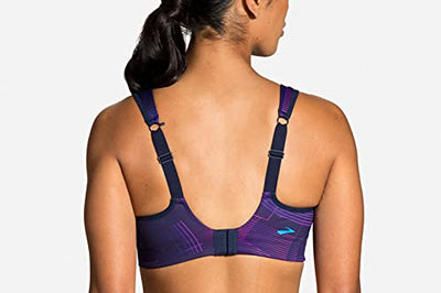 Brooks Women's Convertible Sports Bra for High Impact Running, Workouts & Sports with Maximum Support - Matrix Navy Print - 34 B