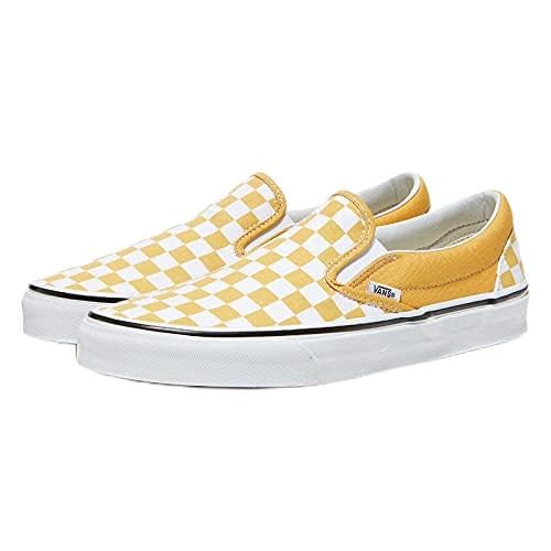 Vans Men's Classic Slip On Trainers, (Checkerboard) Cyber Yellow/True White, Size 11.5, Chessboard Cyber Yellow True White, 10