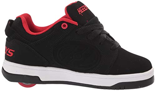 HEELYS girls Voyager Tennis Shoe, Black/Red, 3 Big Kid US