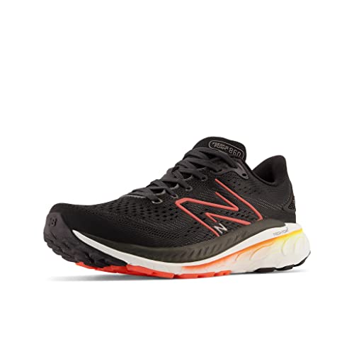 New Balance Men's Fresh Foam 860 V13 Running Shoe, Black/Neon Dragonfly, 16 Medium