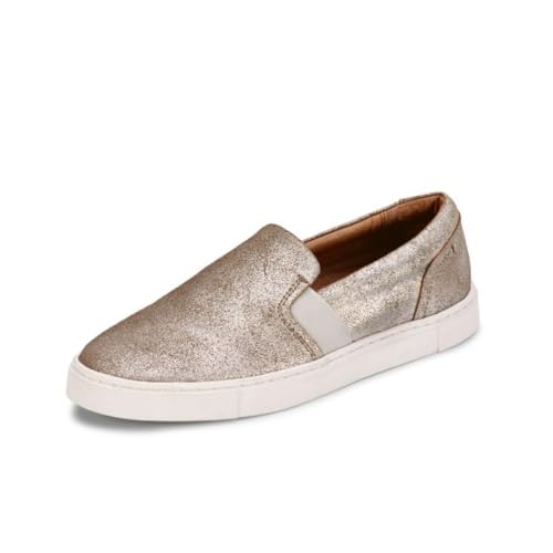 Frye Ivy Slip-On Shoes for Women Featuring Soft Leather with Thick Rubber Outsole, Removable Molded Footbed, and Padded Collar and Vamp – ½” Heel Height, Pewter - 9M