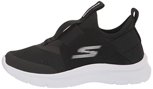 Skechers Skech Fast Sneaker, Black/White, 5 US Unisex Big Kid