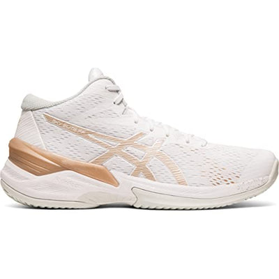 ASICS Women's Sky Elite FF MT Volleyball Shoe - White/Frosted Almond, 13