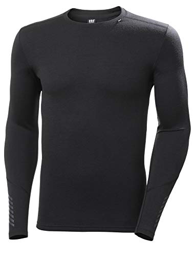 Helly-Hansen Men's LIFA Merino Midweight Crew, 990 Black, Medium