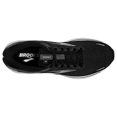 Brooks Women's Ghost 14 Neutral Running Shoe - Black/White/Silver - 6.5 Wide