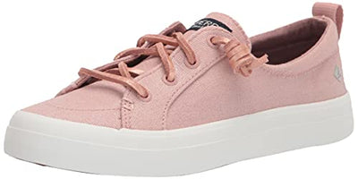 Sperry Women's Crest Vibe Sparkle Textile Sneaker, Blush, 9.5 M US