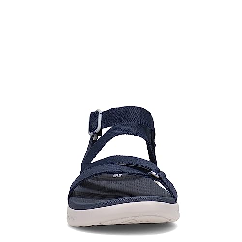 Skechers Women's ON-The-GO 600 Stretch FIT Sandal Sport, Navy, 8