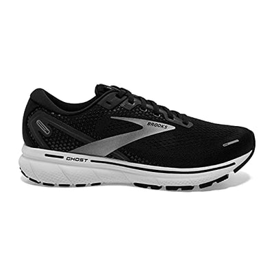 Brooks Women's Ghost 14 Neutral Running Shoe - Black/White/Silver - 6.5 Wide