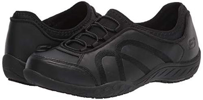 Skechers Women's Slip on Bungee Gore Food Service Shoe, Black, 8.5