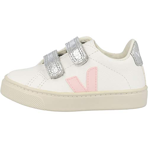 VEJA Kids Small Esplar Velcro (Toddler) Sneaker, Extra White Petale Silver, 10 US Unisex