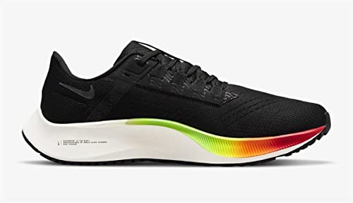 Nike Air Zoom Pegasus 38 Mens Running Trainers DQ4994 Sneakers Shoes (UK 8.5 US 9.5 EU 43, Black Volt Green Strike 010)