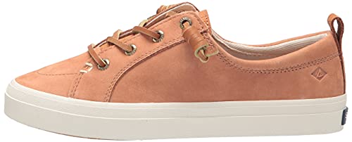 Sperry Women's Crest Vibe PLUSHWAVE Sneaker, TAN Snake, 7.5