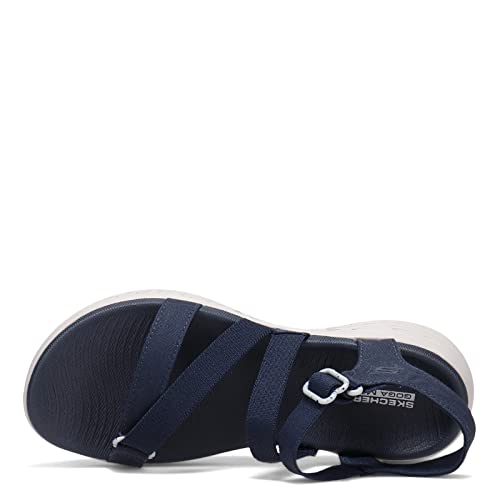 Skechers Women's ON-The-GO 600 Stretch FIT Sandal Sport, Navy, 8