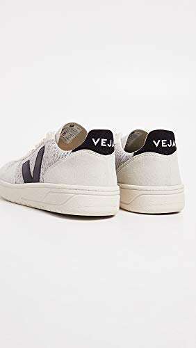 Veja Men's V-10 Flannel Sneakers, Snow/Black, 7.5-8 Medium US