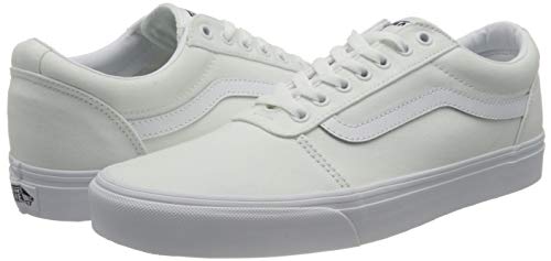 Vans Men's Ward Sneaker, Canvas White White, 14