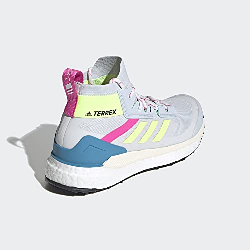 adidas Women's Terrex Free Hiker Primeblue Hiking Shoe, Halo Blue/Yellow/Screaming Pink - 9.5 M