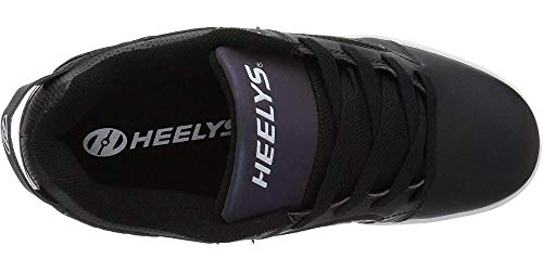 Heelys Kids Voyager Shoes, Black Reflective/Black, 4 M