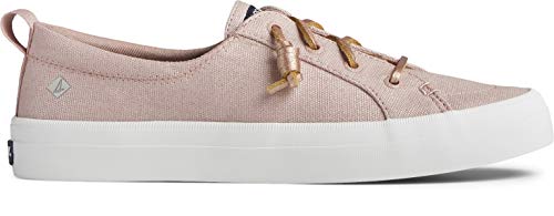 Sperry Women's Crest Vibe Sparkle Textile Sneaker, Blush, 9.5 M US