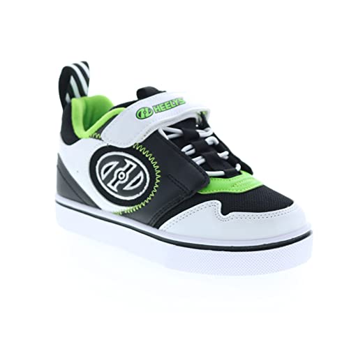 HEELYS Boy's Rocket x2 (Little Kid/Big Kid/Adult) Black/White/Charcoal/Neon Green 4 Big Kid (Men's 4) M