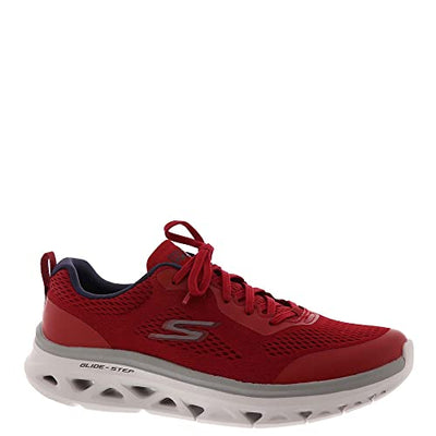 Skechers Men's Walking Sneaker, Red and Navy Textile Synthetic, 10.5