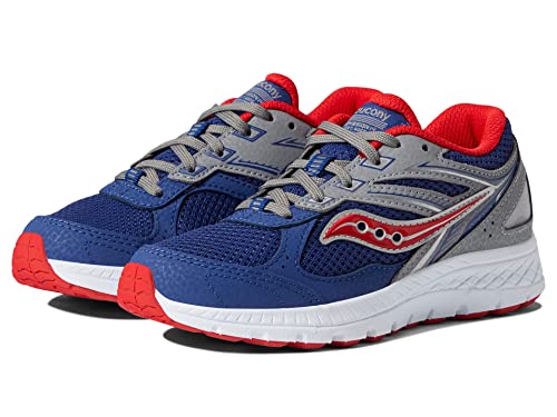 Saucony Cohesion 14 Lace to Toe Running Shoe, Navy/RED, 6 US Unisex Big Kid