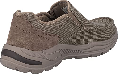 Skechers Men's Moccasin Sneaker, Tan Canvas, 9