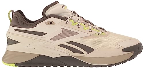 Reebok Unisex Nano X3 Adventure Sneaker, Stucco/Grout/Laser Lime, 8 US Men